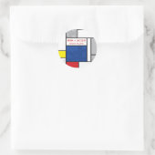 Rond Sticker Mariage Mondrian Modern Art Retro Circles (Sac)