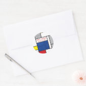 Rond Sticker Mariage Mondrian Modern Art Retro Circles (Enveloppe)
