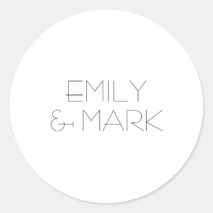 Rond Sticker Mariage monochrome minimaliste moderne EMI