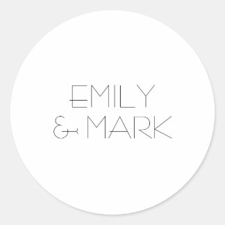 Rond Sticker Mariage monochrome minimaliste moderne EMI