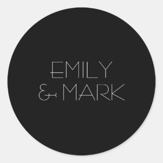 Rond Sticker Mariage monochrome minimaliste moderne EMI