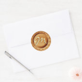 Rond Sticker Mariage Monogram M Gold Art Deco (Enveloppe)