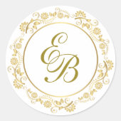 Rond Sticker Mariage Monogram Or Couples (Devant)