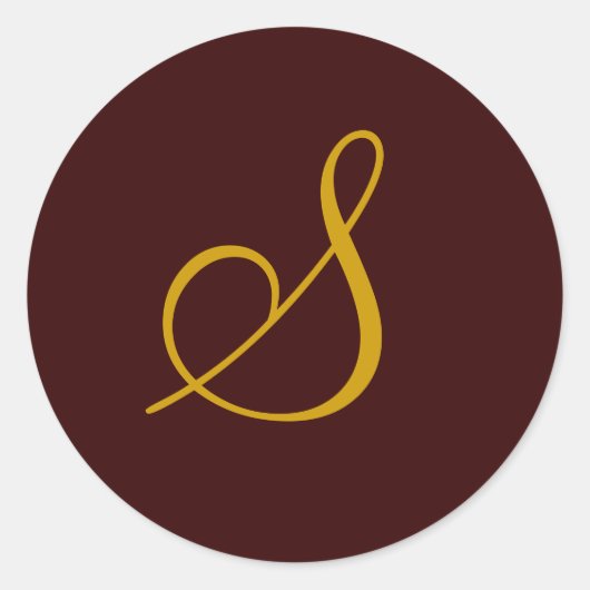 Rond Sticker mariage Monogram S Gold Seal (Devant)