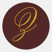 Sticker mariage Monogram Z Gold Seal