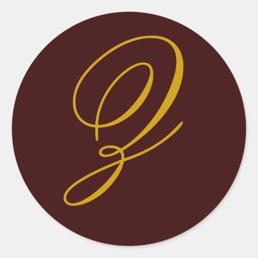 Rond Sticker mariage Monogram Z Gold Seal (Devant)