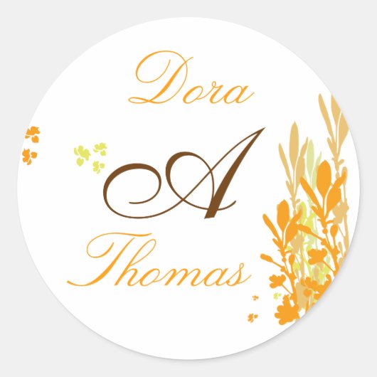 Rond Sticker mariage Monogramme (Devant)