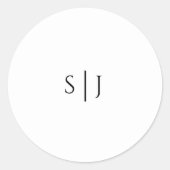 Rond Sticker Mariage Monogramme classique moderne (Devant)