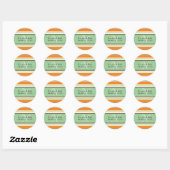 Rond Sticker Mariage Monogramme de mariée moderne (Feuille)