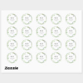 Rond Sticker Mariage Monogramme de verdure (Feuille)