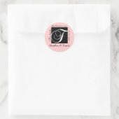 Rond Sticker Mariage Monogramme F personnalisable (Sac)