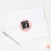 Rond Sticker Mariage Monogramme F personnalisable (Enveloppe)