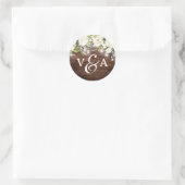 Rond Sticker Mariage Monogramme Floral (Sac)