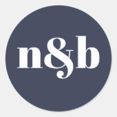 Rond Sticker Mariage Monogramme moderne (Devant)