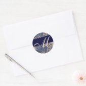 Rond Sticker Mariage Motif Monogram William Morris (Enveloppe)