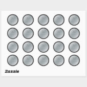 Rond Sticker Mariage noir et argent (Feuille)