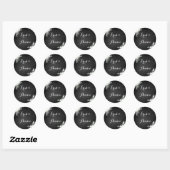 Rond Sticker Mariage noir et blanc (Feuille)