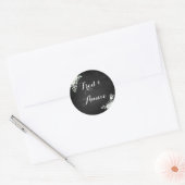 Rond Sticker Mariage noir et blanc (Enveloppe)