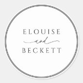 Rond Sticker Mariage noir et blanc (Devant)