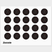 Rond Sticker Mariage noir gothique foncé (Feuille)