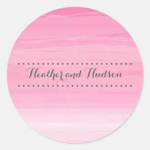 Rond Sticker Mariage Ombré rose chaud