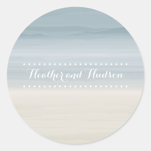Rond Sticker Mariage Ombré Shore (Devant)