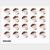 Rond Sticker Mariage Pampas Fleurs Rustiques (Feuille)