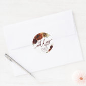 Rond Sticker Mariage Pampas Fleurs Rustiques (Enveloppe)