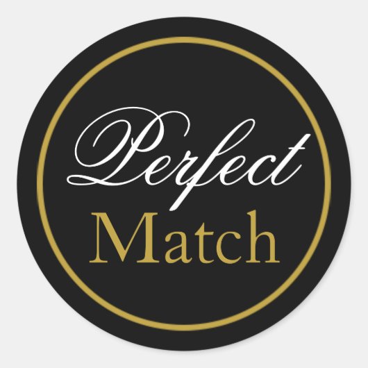 Rond Sticker Mariage "Parfait" - Or noir (Devant)