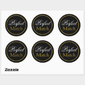 Rond Sticker Mariage "Parfait" - Or noir (Feuille)