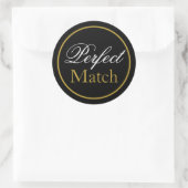 Rond Sticker Mariage "Parfait" - Or noir (Sac)