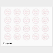 Rond Sticker Mariage "Parfait" rose pâle (Feuille)