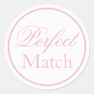 Rond Sticker Mariage "Parfait" rose pâle