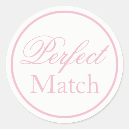 Rond Sticker Mariage "Parfait" rose pâle (Devant)