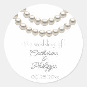 Rond Sticker Mariage Pearl élégant (Devant)