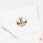 Rond Sticker Mariage photo, l'amour et merci superposit (Enveloppe)