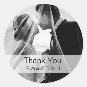 Rond Sticker mariage Photo Merci