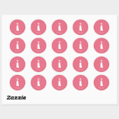 Rond STICKER Mariage PINK HANTE (Feuille)