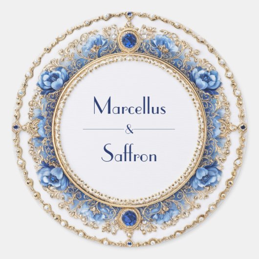 Rond Sticker Mariage pour bijoux Victorian Sapphire (Devant)