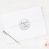 Rond Sticker Mariage pour le grain de bois blanc rustiq (Enveloppe)