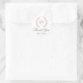 Rond Sticker Mariage pour monogramme or Rose élégant (Sac)