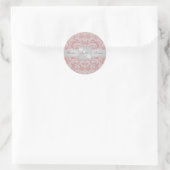Rond Sticker Mariage pour monogramme rose élégant (Sac)