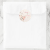Rond Sticker Mariage pour papillon rose doux (Sac)