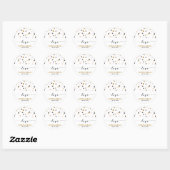 Rond Sticker Mariage pour points Confetti rose et or (Feuille)