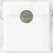 Rond Sticker Mariage Rainbow Love Hearts Pink Swirls (Sac)