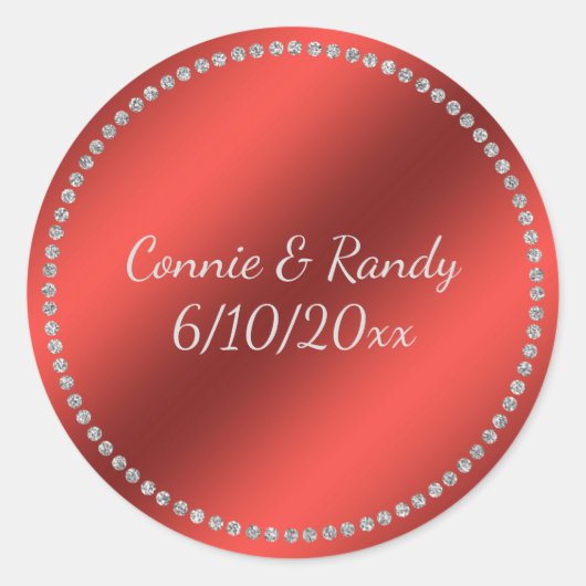 Rond Sticker Mariage Red Faux (Devant)