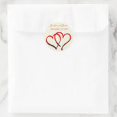 Rond Sticker Mariage Red Hearts (Sac)