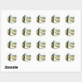 Rond Sticker Mariage romantique (Feuille)