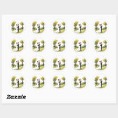Rond Sticker Mariage romantique (Feuille)