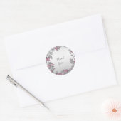 Rond Sticker Mariage rose argent blanc (Enveloppe)